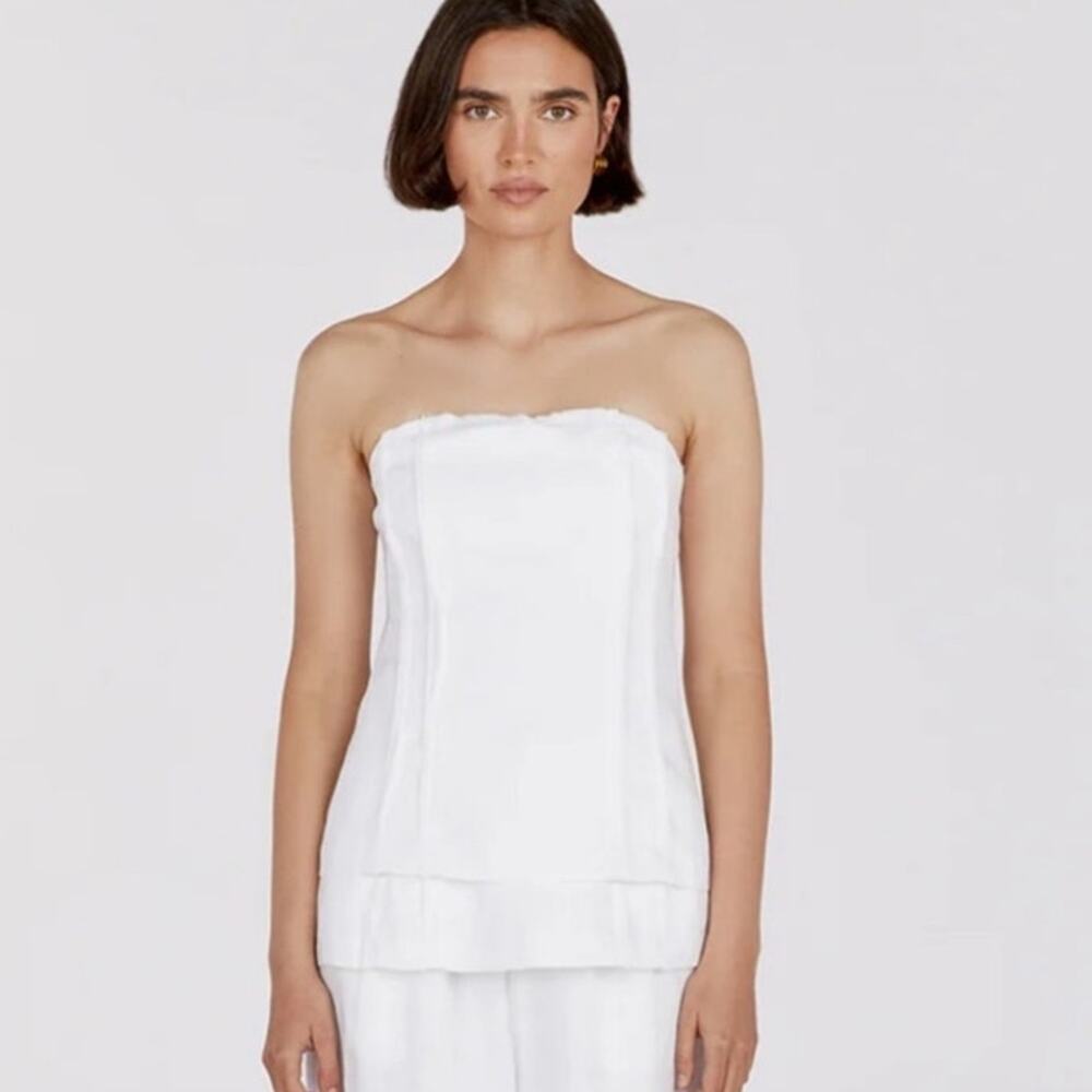 DISSH Dulce White Linen Top Size 4